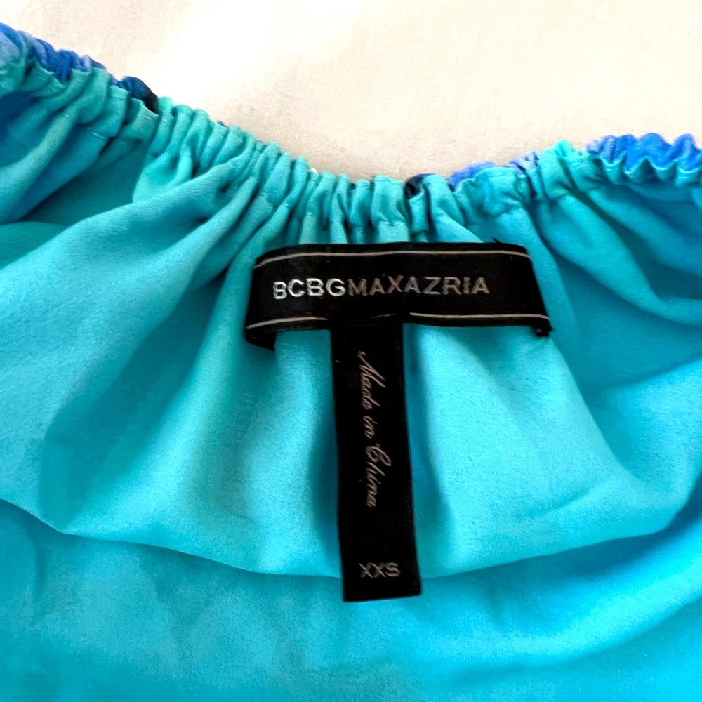 Bcbgmaxazria Blue Abstract Patterned Mini Dress W… - image 8